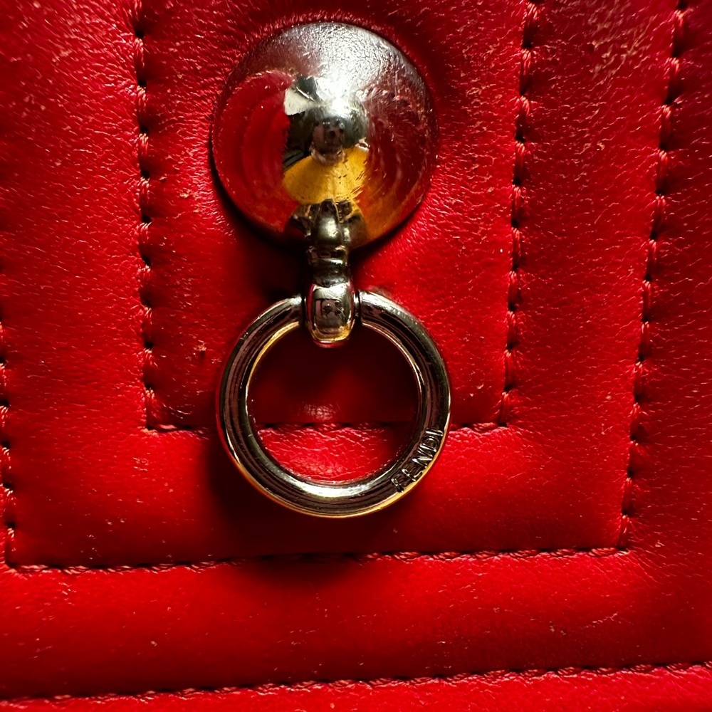 Fendi Vintage Red Quilted Leather Zip Long Wallet. - Picture 2 of 12